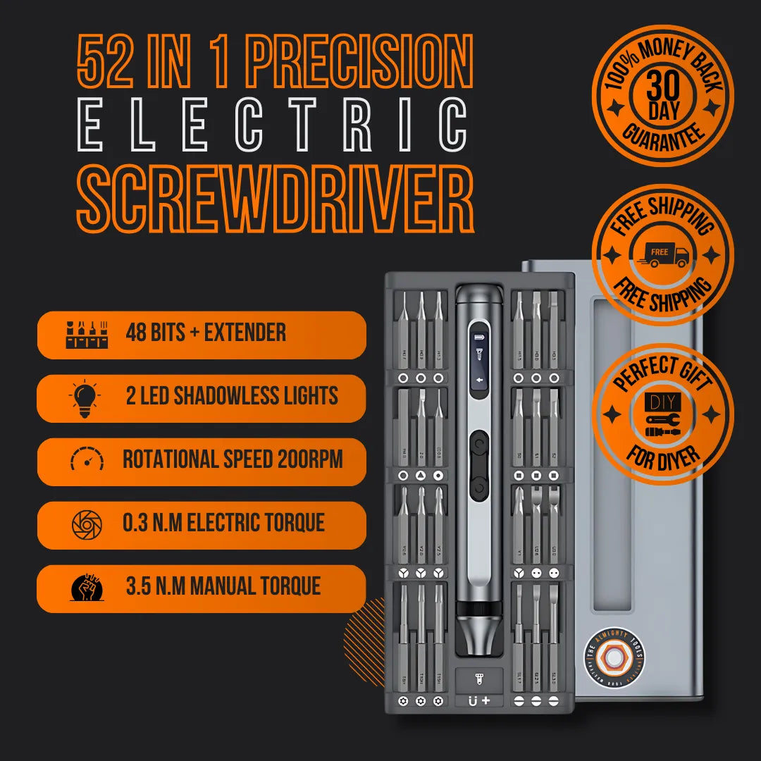 The Almighty Precision Electric Screwdriver 52 in 1™