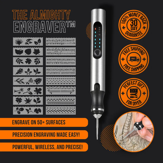 The Almighty Engraver™ electric engraver tool pen for wood, metal, and glass projects