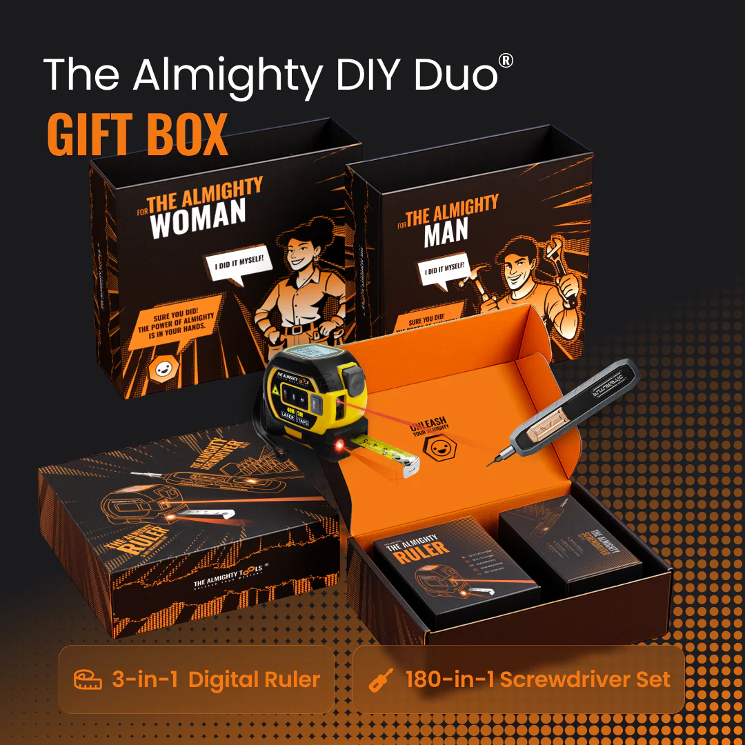 Tool mystery box gift idea from Almighty Tools with practical DIY gear