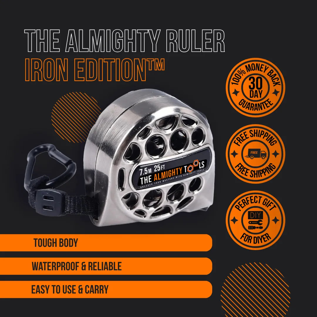 9 Iron Ruler 📐 The Almighty Ruler Iron Edition – Stainless Steel Tape Measure – The ...